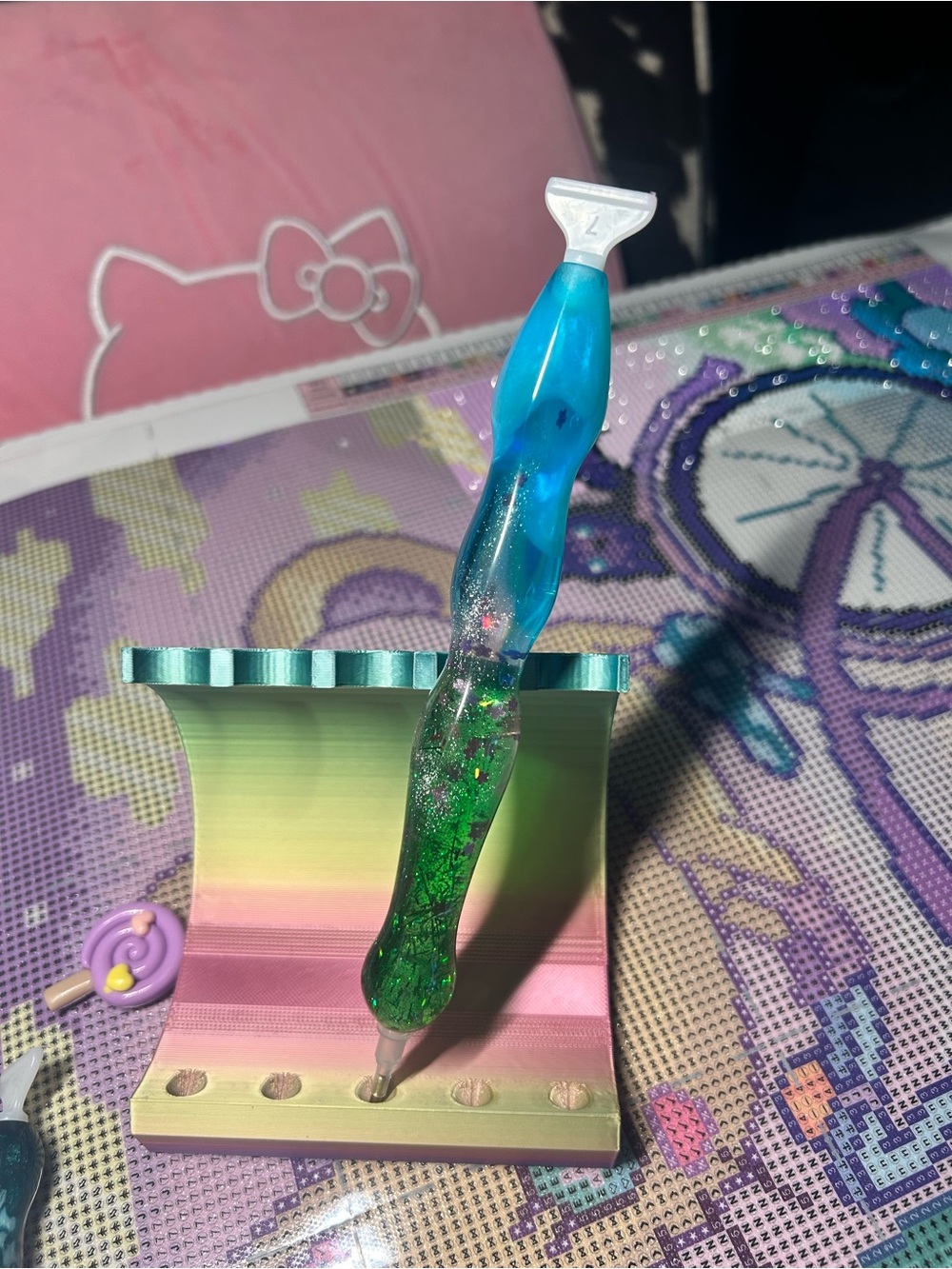 Blue and Green Resin Dotting Pen